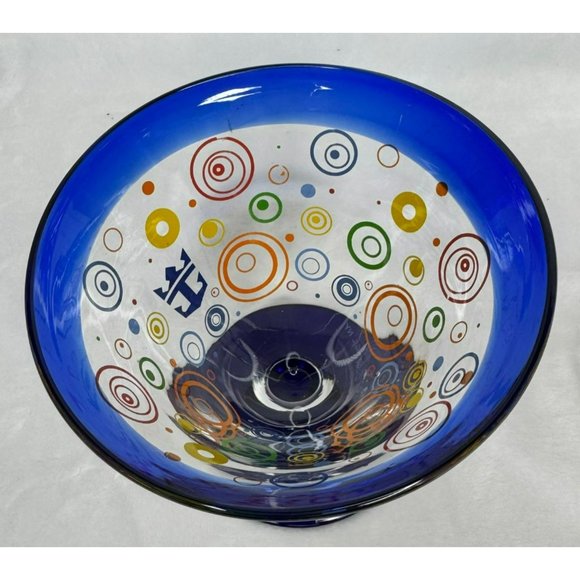 Pair of Royal Caribbean Stemless Martini Glasses With Cobalt Blue Rim 2009 - Picture 5 of 9